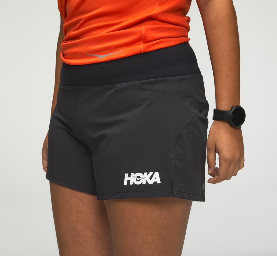 Pantalones Cortos Hoka One One Mujer - Performance - Negras - AMR017483